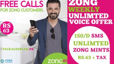 Zong Call Packages Weekly for Prepaid Users